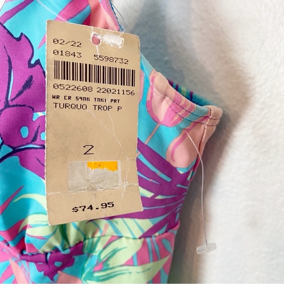 Land's End Tropical Tankini Square Neck Top - Picture 6 of 6